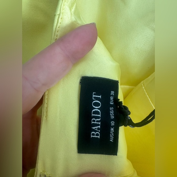 Revolve Bardot Vibrant Yellow Satin Dress - Picture 3 of 5